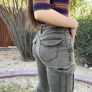 🍃 olive green skinny cargo pants 🍃